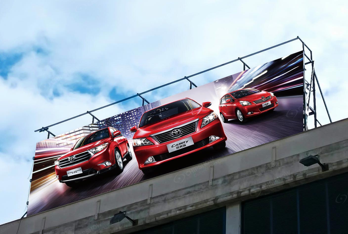 Schermo pubblicitario a LED per esterni P10 sulla costa spagnola